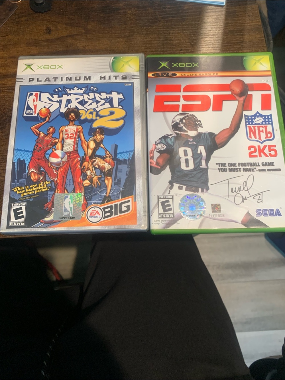Xbox Sports Game Bundle - NBA Street Vol. 2 & ESPN NFL 2K5 - White and Green